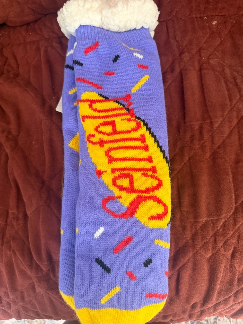 Purple Sherpa-Lined Crew Socks by - Picture 4 of 4